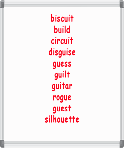 spelling words with silent u