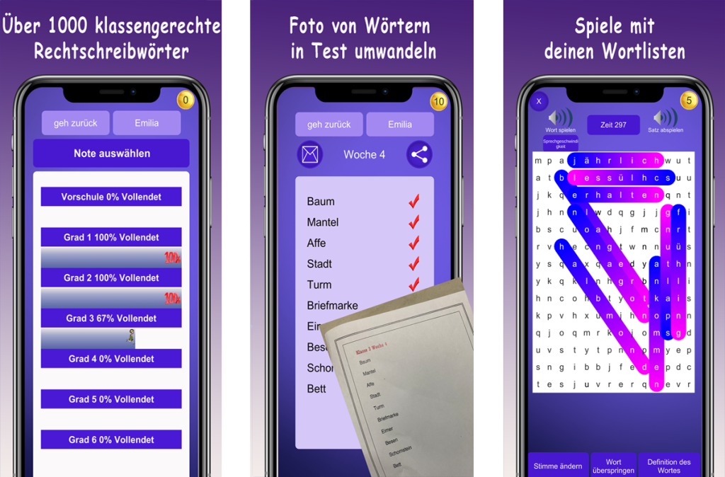 German spelling app